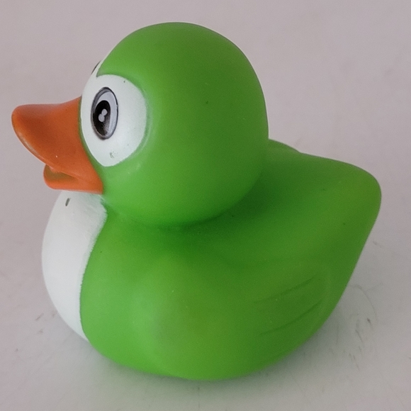 Rare 2" Masked Mallard Rubber Duckie Green/White. This is a rare and unique 2" m - Picture 2 of 6